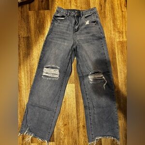 SHEIN Distressed Wide Leg Jeans